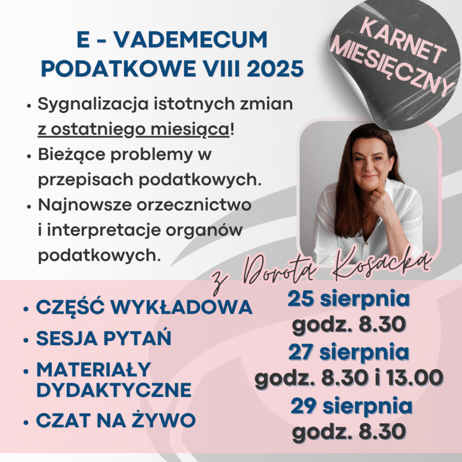 E-VADEMECUM Podatkowe VIII 2025 - karnet miesięczny