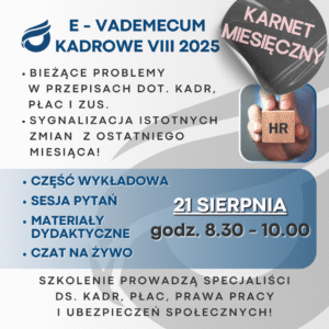 E-Vademecum kadrowe VIII 2025 - karnet miesięczny